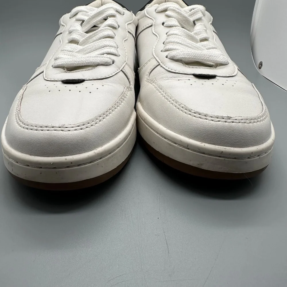 Madewell Court Sneakers in White and black leather Minimalist Unisex Women's 9M - Picture 5 of 16